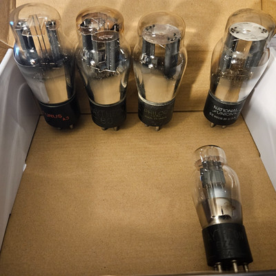 Lot of 5 Radio Tubes RCA, National Union, Raytheon, Arcturus - Untested
