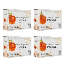 White Leaf Baby Food Pouches, Organic Toddler Snack, Peach Oats, 24 Pack