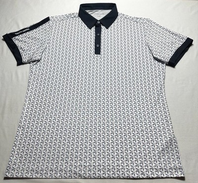 Galvin Green Polo Golf Shirt Geometric Pattern Short Sleeve Performance Mens XL