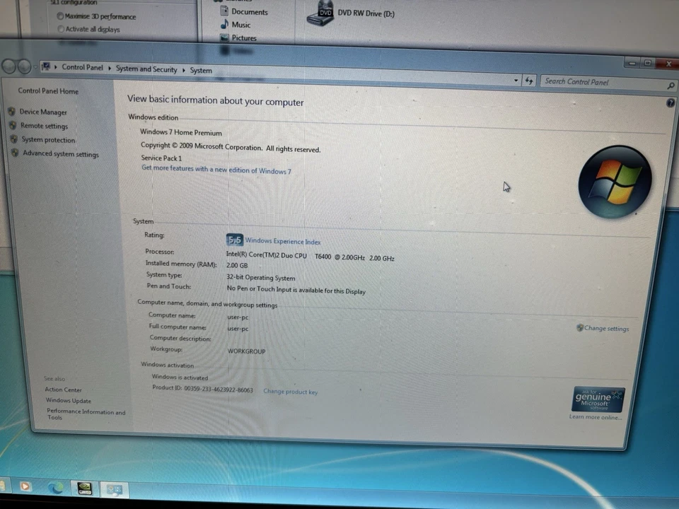 Dell XPS M1730 (2007) intel core 2 duo, dual nvidia 8700 gpus - Image 4 of 4
