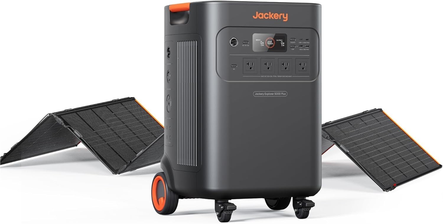 Generator 5000 Plus with 500W(85Wx6) Solar Panels, 5040Wh Li