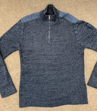 Vintage Calvin Klein Sweater Mens XL Military Y2K Ribbed Shoulder Patch 1/4-Zip