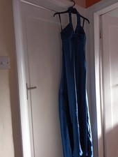 Ladies Size 8, Full Length Evening Dress, Halter Neck With Small Train