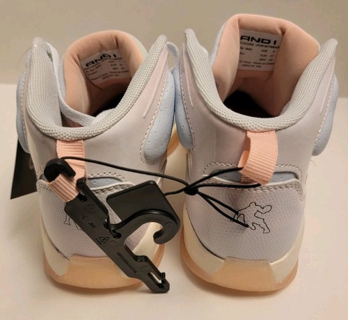 AND1 Womens High Top Basketball Sneaker White Pink - Multi-Size - Picture 3 of 6