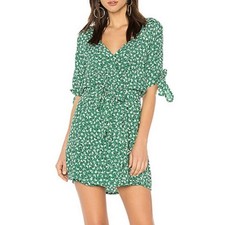 Faithfull The Brand Mini Oslo Dress In Vintage Bloom Green Floral Size US 4 NWT