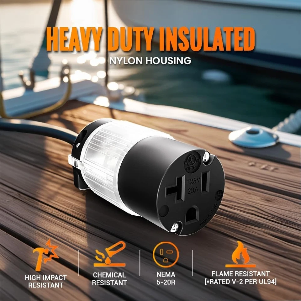 Commercial Grade Power Indicator Black LIT Cord Connector - Image 4 of 4