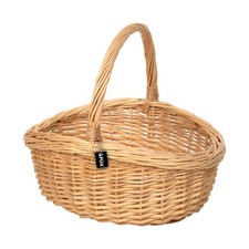 Handkorb oval Weide Handarbeit stabil für Markt und Einkauf