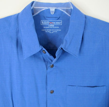 5.11 Tactical Series Modal Blend Short Sleeve Button Up Shirt Men's Large Blue