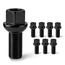 8 Radschrauben für VW Polo Golf Passat Kugelbund R13 M14x1,5 27mm SW17 Schwarz