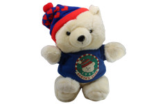 VINTAGE 1989 Kmart Santa's Club Christmas Teddy Bear 20" Plush Knit Hat