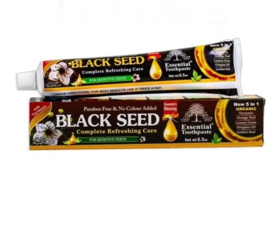 BLACK SEED Toothpaste By Essential Palace 5 In 1, Fluoride Free & Vegetable Base