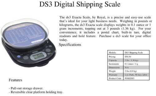 Royal Ds3 Postal Rate Chart