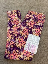 LuLaRoe kids S/M Multi Geometric Floral print New leggings 2-8 NWT Small Medium
