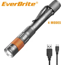 EverBrite Rechargeable Pen Light Flashlight Zoomable Handheld Light 4 Mode Light