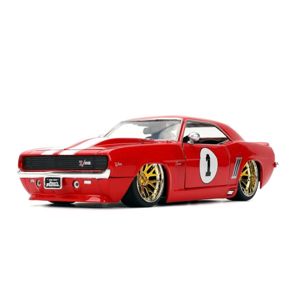Jada 1:24 Fast & Furious 1969 Chevrolet Camaro #1 Red with white - Diecast Car - Image 3 of 4