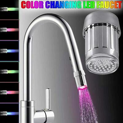 7-Color Changing Temperature Sensor LED Light Glow Faucet Stream Water Tool