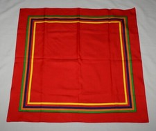 Red Glentex Womens Scarf Polyester Italy Square Multi-color Lines Boxes