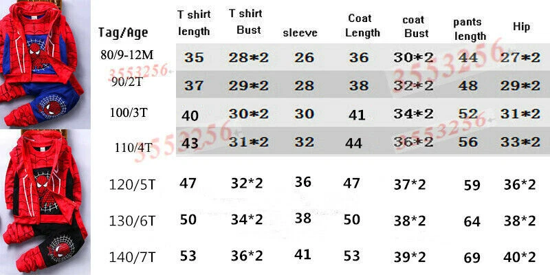 Conjunto de 3 piezas chaleco con capucha + tops + pantalones para niños pequeños bebés niños Spider-Man  Foto 2 de 4