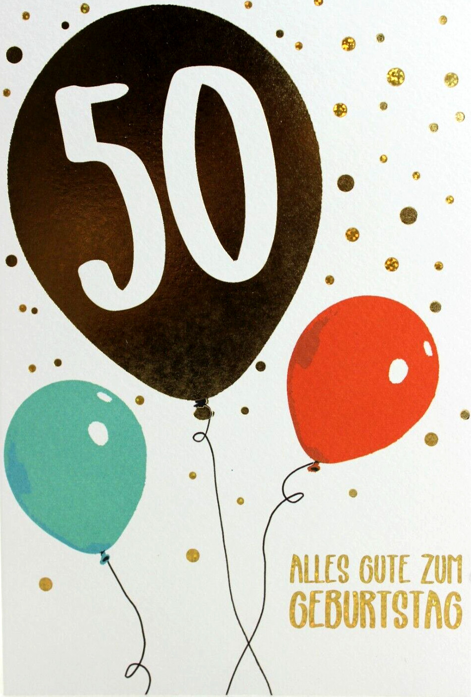 Geburtstagskarte Zum 50. – Lustiges Stern-Design, 19,5x13,5 Cm, Mit Lieber Innenseite