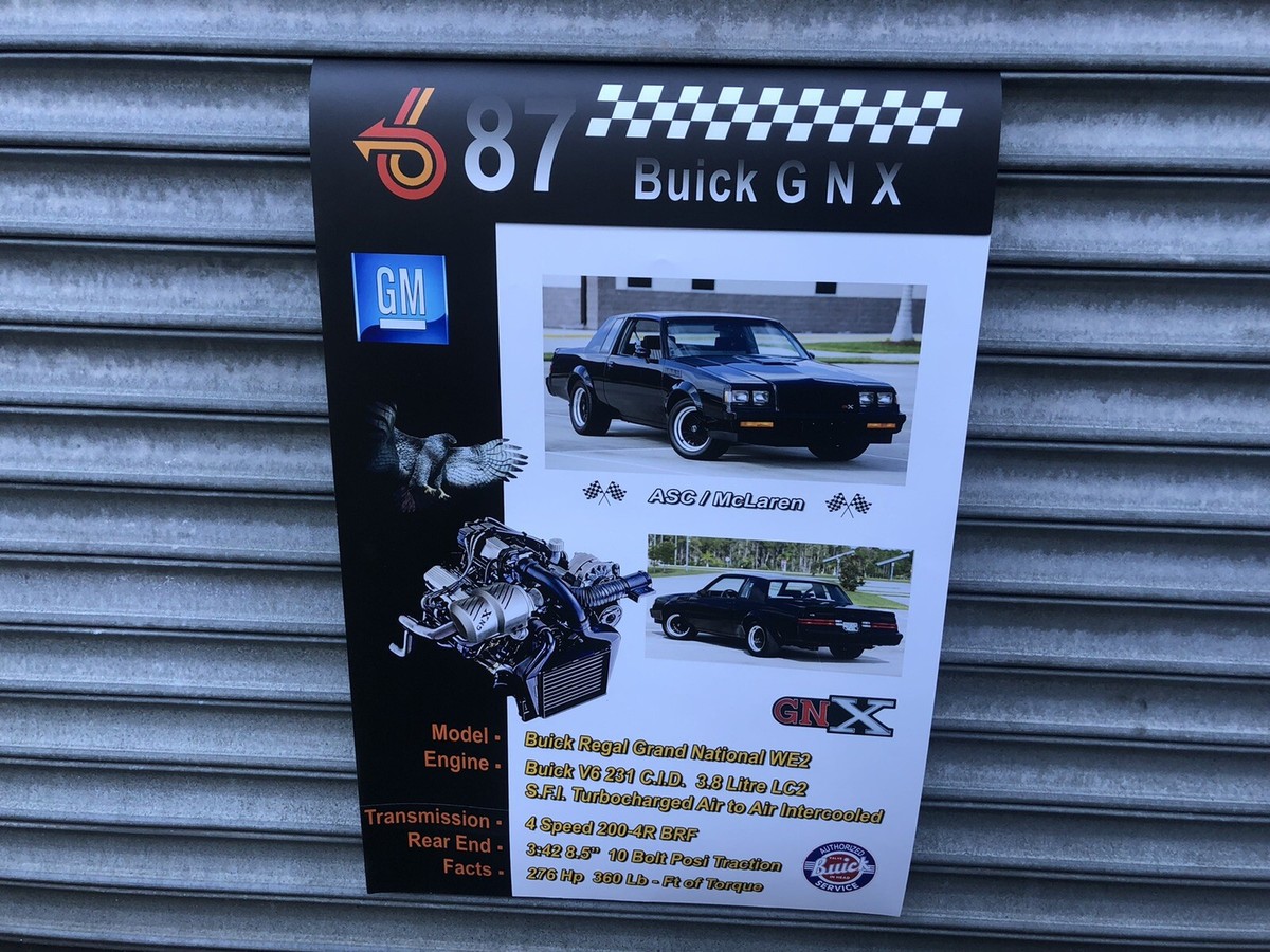 Buick Grand National GNX Turbo Poster 36 X 24 in | eBay