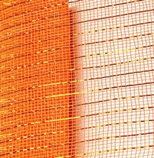 Mesh Ribbon Deco Mesh 10 inch x20 Yard Orange Orange foil