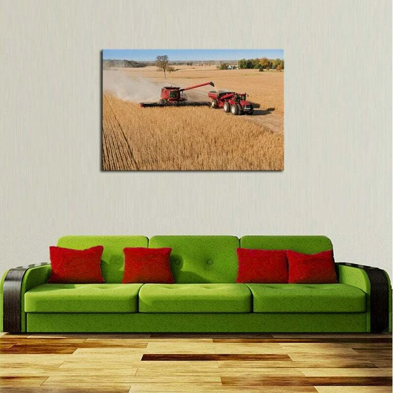 Многопанельная печать холст для сбора урожая пшеницы 5 шт. картина настенное искусство фермерский футляр жизнь - Изображение 4 из 4
