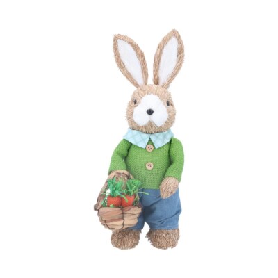 Gisela Graham Borstenhase mit Karottenkorb rustikal Ostern Haushaltswaren Dekoration