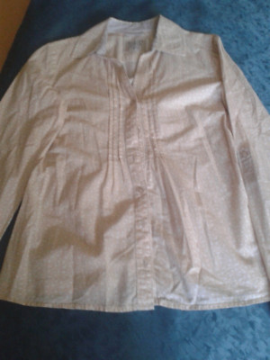 Zeitlose Bluse, Gr.36-38,beige/weiß,nur 1x getr.(bitte Beschr.lesen)