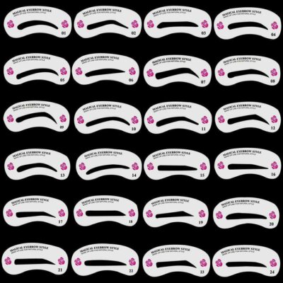 Eyebrow Shaping Stencil Grooming Shaper Charm Template Makeup Tool Kit  24pcs/set | eBay