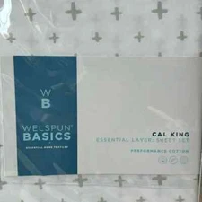 WB WESPUN BASIC BY WELSPUN 100% COTTON California King Sheet Set cloudy storm