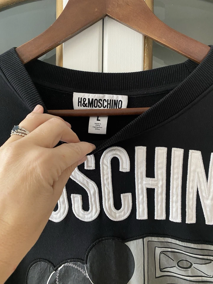 2018 MOSCHINO x H&M Black Mickey Mouse Disney Sweatshirt - LARGE - Image 2 of 4