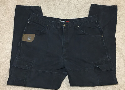 Vintage Faded Black Wrangler Riggs Carpenter Double Knee