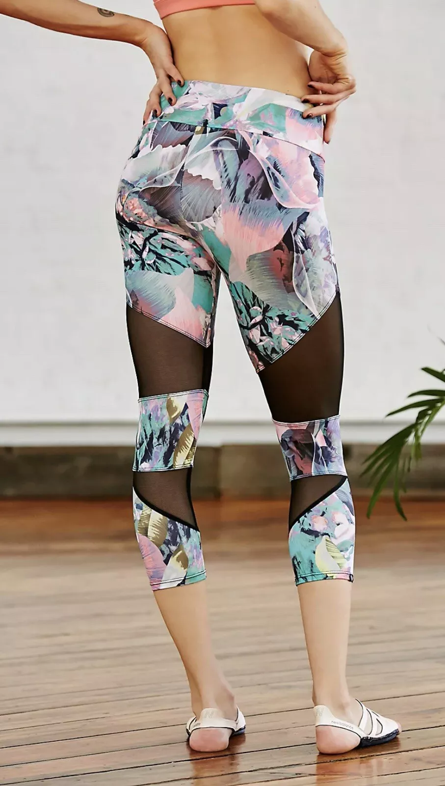 free-people-movement paradise palms print crop capri leggings