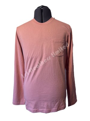 BELSTAFF THOM LANGARM BAUMWOLLE TASCHE T-SHIRT ROSTROSA XL UVP £75 NEU MIT ETIKETT