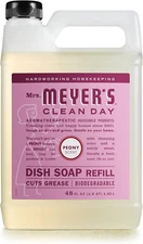 MRS. MEYER'S CLEAN DAY Liquid Dish Soap Refill, Biodegradable Formula, Peony, 48