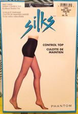 Vintage Pantyhose Silks By Phantom Control Top Color Dark Navy Size B BCT003