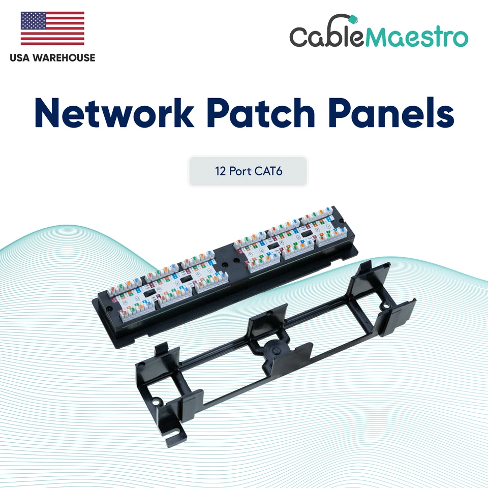 Mini Patchpanel UTP 12 Port CAT6 RJ45 110 Netzwerk Aufputz Wandhalterung - Bild 2 von 4