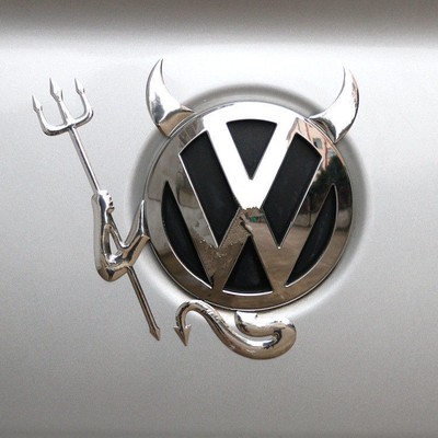 3D Chrome Devil Decal Car Custom Demon Stickers W// Horns for VW VolksWagen