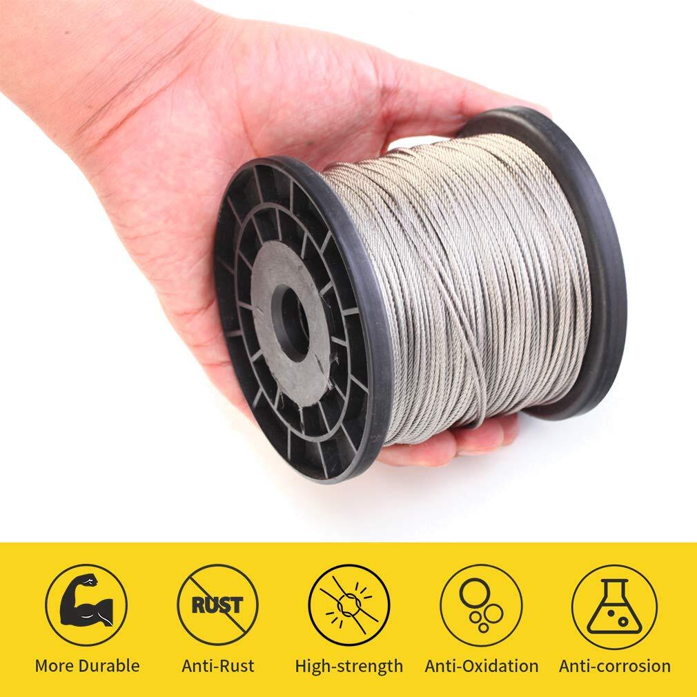 Câble En Acier Inoxydable 304 – 1/16, 328 Pieds (100 M), Bobine