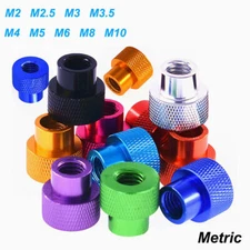 Knurled Thumb Nut Colourful Aluminum Alloy M2-M10 Through Hole Steps Hand Nuts