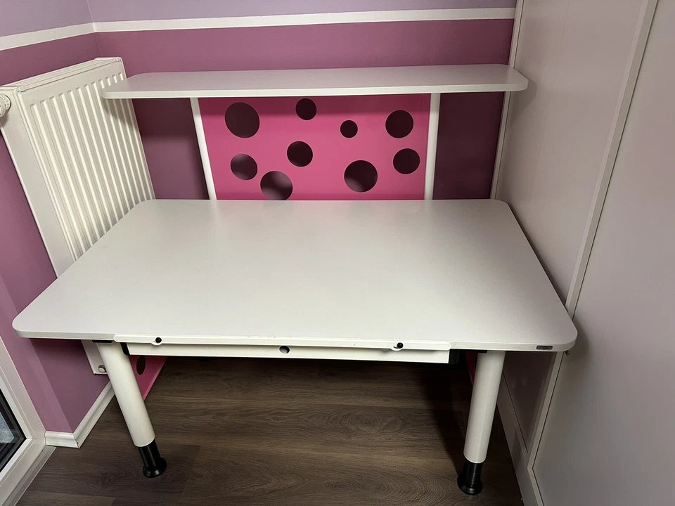 Orgoo Kinder Schreibtisch pink/weiss mit Schublade Qualitätsware Grundschule