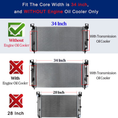 Aazon.co: KiayUiey 4 Row Aluinu Radiator Copatible With GC Sierra 1500 Yukon 5.3L W/O 1999 - Foto 2