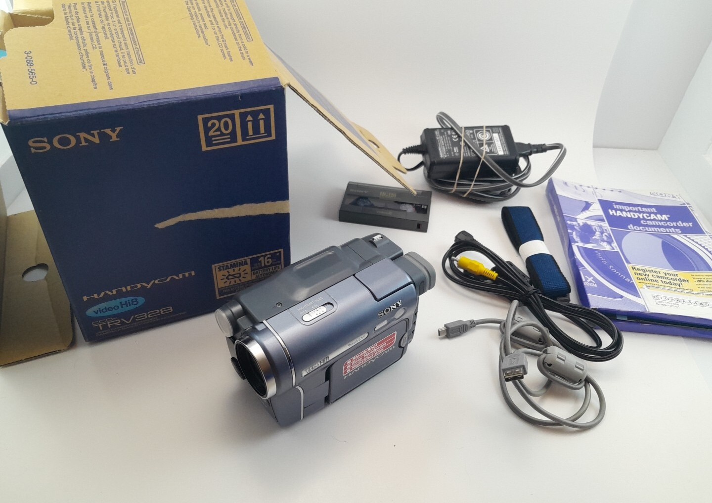 Sony Video Camera Recorder Hi8 Handycam CCDTRV328 NTSC With Box Untested No Bat eBay