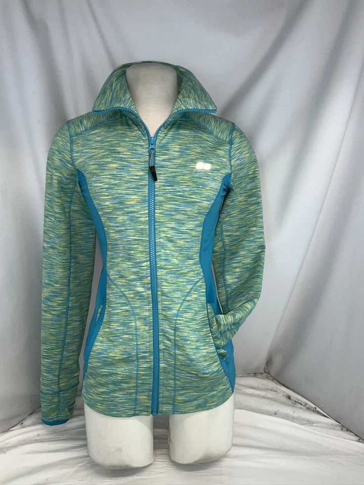 Chaqueta de Yoga Koppen XS Mujer Verde Azul Poli Elastizada Cremallera Completa LNWOT YGI E0-365 Foto 2 de 4