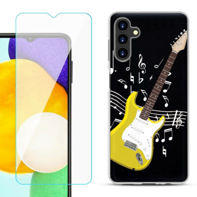 Case for Samsung Galaxy A13 5G, w/ Tempered Glass - Guitar Yellow