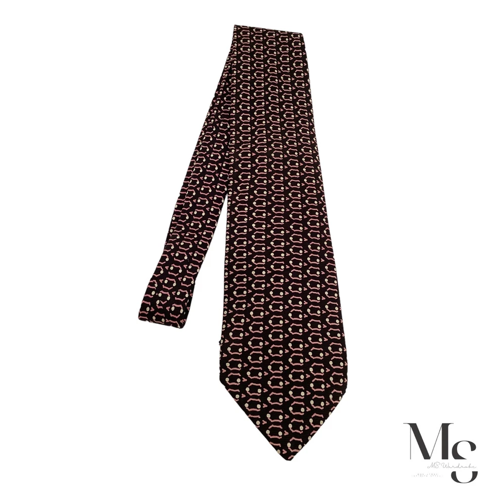 KITON NAPOLI 7Fold XL Black Geometric Silk Tie Made In Italy W:4" EX COND - Imagem 3 de 4