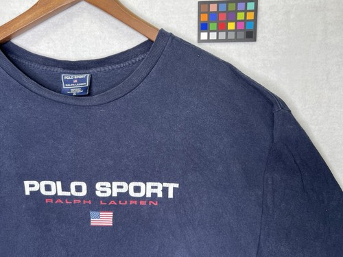 Polo Sport Ralph Lauren Flag Long Sleeve T-shirt Mens XL Navy Blue Made In USA - Bild 2 von 6