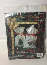 True Colors Ribbon Embroidery Kit Christmas Tree & Holly Sachet Set New Sealed