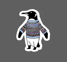 Penguin Sweater Sticker Winter Waterproof Animal Cute Funny Artic Gift NEW