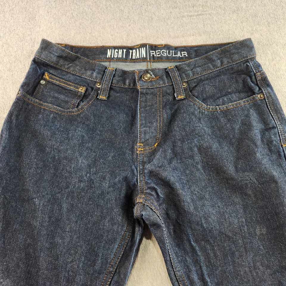 Jeans masculino Night Train tamanho 37 azul lavagem escura regular Freeworld - Imagem 2 de 4